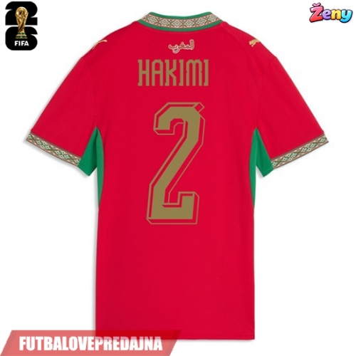 Lacne Ženy Futbalové dres Maroko Achraf Hakimi #2 MS 2026 Krátky Rukáv - Domáci